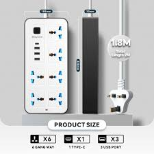 CHINA EXTENSION MODEL TUMH 6 SOCKT 3 USB 1 CT