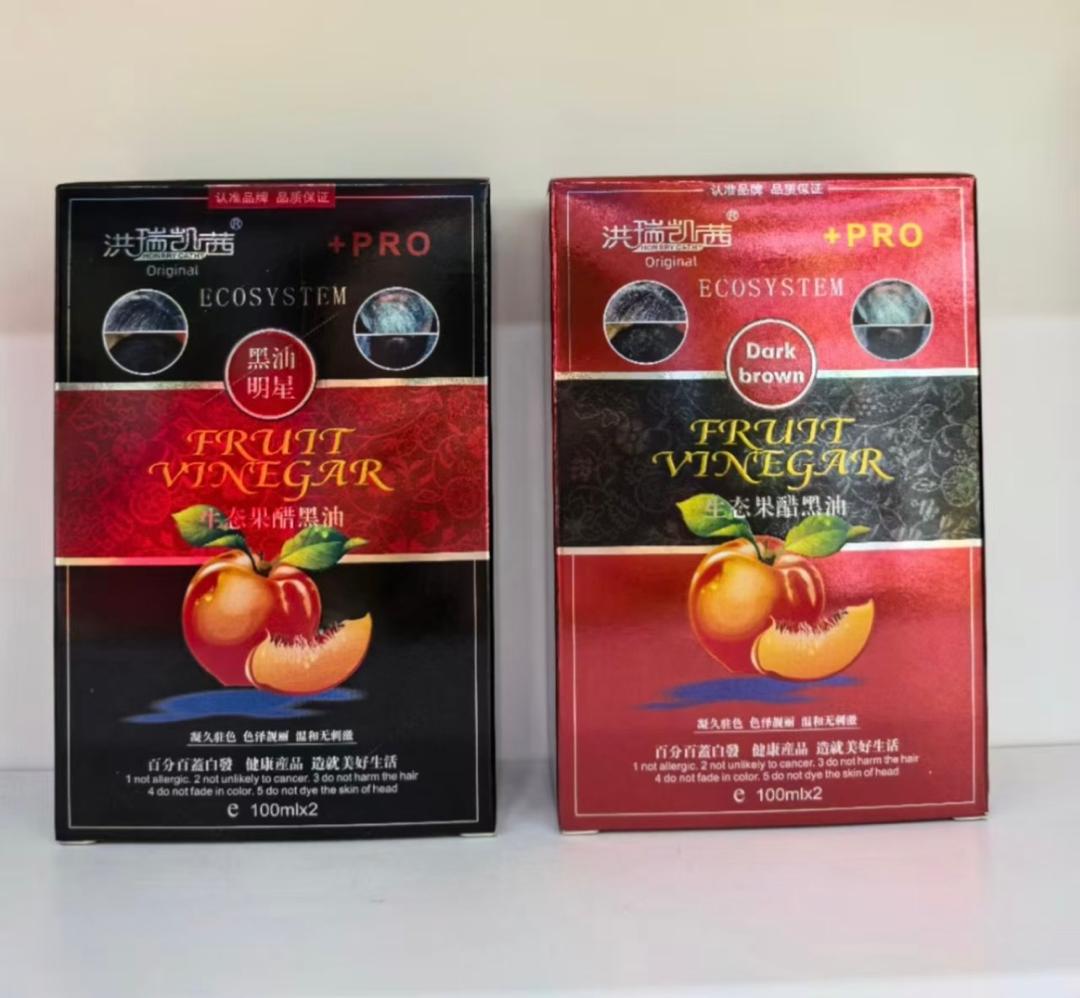 FRUIT VINEGAR HAIR GEL COLOR BLACK& DARK BROWN 100GRAM